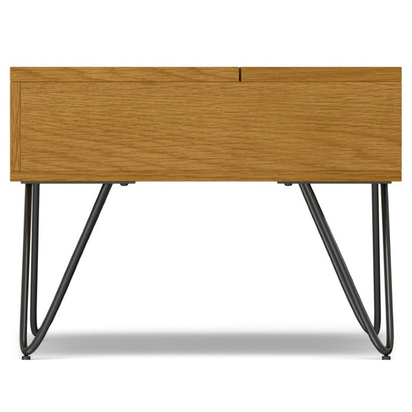 English Elm Diaz Solid Oak Lift Top Coffee Table with Hairpin Legs and Hidden Storage Cubby 24 x 36 x 18 Brown B2732P549798