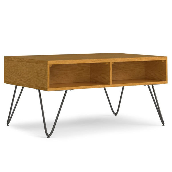English Elm Diaz Solid Oak Lift Top Coffee Table with Hairpin Legs and Hidden Storage Cubby 24 x 36 x 18 Brown B2732P549798