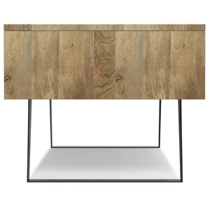 English Elm Diaz Solid Oak Lift Top Coffee Table with Hairpin Legs and Hidden Storage Cubby 22 x 48 x 18 Brown B2732P549800