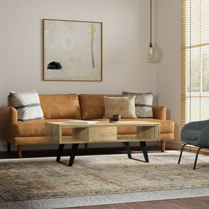 English Elm Diaz Solid Oak Lift Top Coffee Table with Hairpin Legs and Hidden Storage Cubby 22 x 48 x 18 Brown B2732P549800
