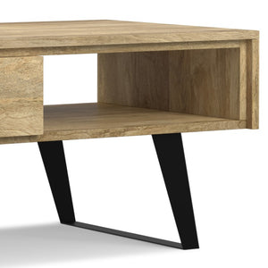 English Elm Diaz Solid Oak Lift Top Coffee Table with Hairpin Legs and Hidden Storage Cubby 22 x 48 x 18 Brown B2732P549800