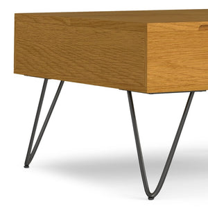 English Elm Diaz Solid Oak Lift Top Coffee Table with Hairpin Legs and Hidden Storage Cubby 32 x 32 x 18 Brown B2732P549801