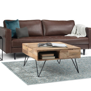English Elm Diaz Solid Mango Wood Lift Top Coffee Table with Gold Hairpin Legs and Storage B2732P549802