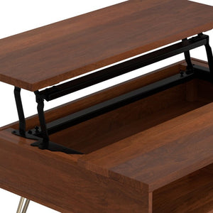 English Elm Diaz Solid Mango Wood Lift Top Coffee Table with Hidden Storage and Hairpin Legs B2732P549804