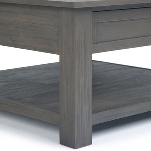 English Elm Diaz Solid Oak Lift Top Coffee Table with Hairpin Legs and Hidden Storage Cubby 38 x 38 x 18.5 Grey B2732P549807