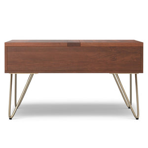 English Elm Diaz Solid Mango Wood Lift Top Square Coffee Table with Hidden Storage and Hairpin Legs 32 x 32 x 18 inches B2732P549808