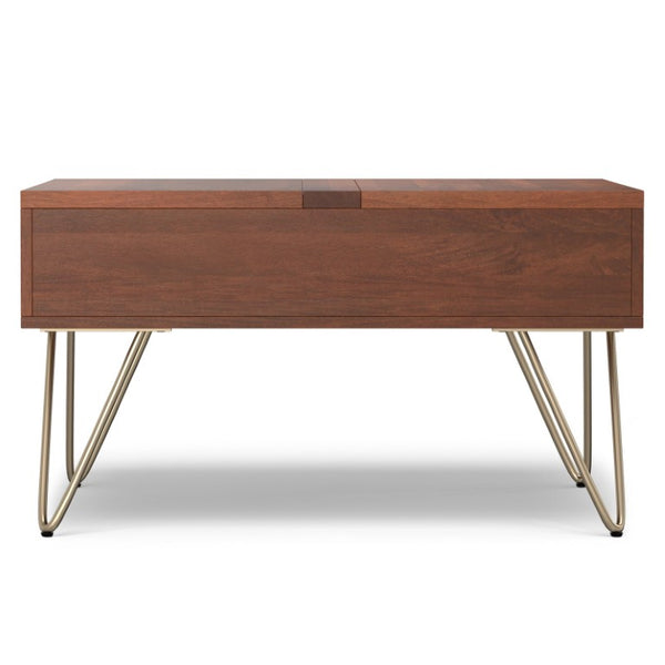 English Elm Diaz Solid Mango Wood Lift Top Square Coffee Table with Hidden Storage and Hairpin Legs 32 x 32 x 18 inches B2732P549808