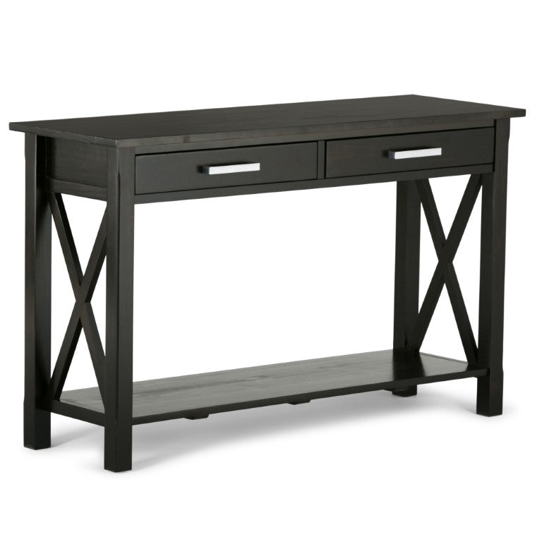 English Elm Providence Solid Wood Sofa Table with Drawers and Open Shelf for Entryway B2732P551502