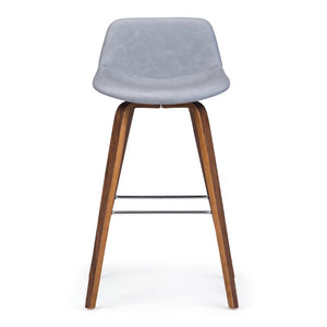 English Elm Harvard Bentwood Counter Stools Set of 2 Mid-Century Vegan Leather Kitchen Island Seating B2732P556860