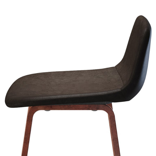 English Elm Harvard Bentwood Counter Stools Set of Two Mid-Century Faux Leather Kitchen Bar Seating 19.7 L x 19.1 W x 35.4 H B2732P556861