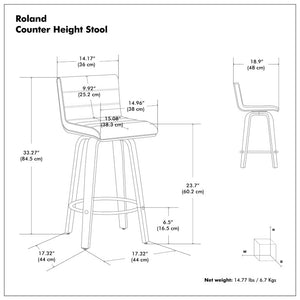 English Elm Calderon Swivel Counterstool Bentwood Mid-Century Faux Leather Padded Kitchen Island Seat B2732P556872