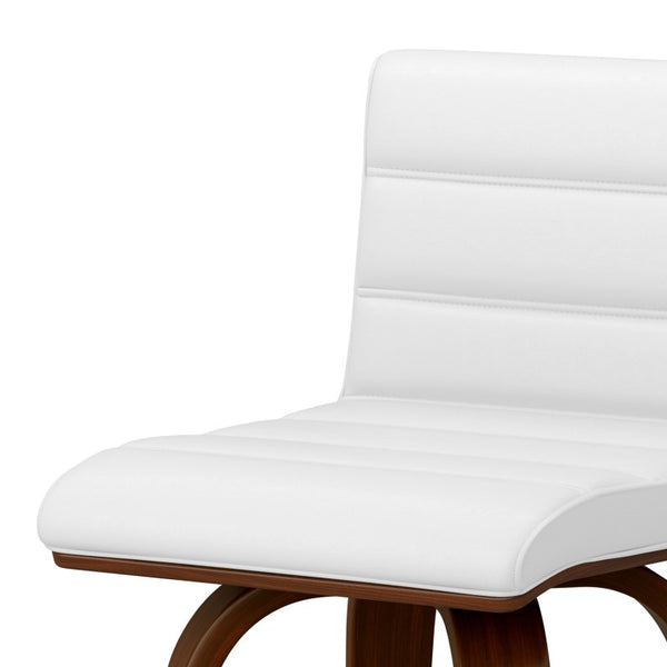 English Elm Calderon Swivel Counterstool Bentwood Mid-Century Faux Leather Padded Kitchen Island Seat B2732P556872