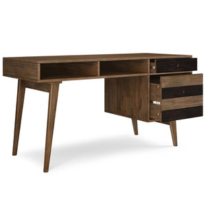 English Elm Mooney Solid Acacia Writing Desk with Side Drawers Mid-Century Home Office Style 24 x 60 x 31 B2732P562468