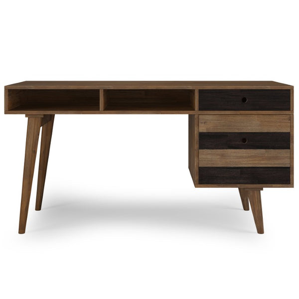 English Elm Mooney Solid Acacia Writing Desk with Side Drawers Mid-Century Home Office Style 24 x 60 x 31 B2732P562468
