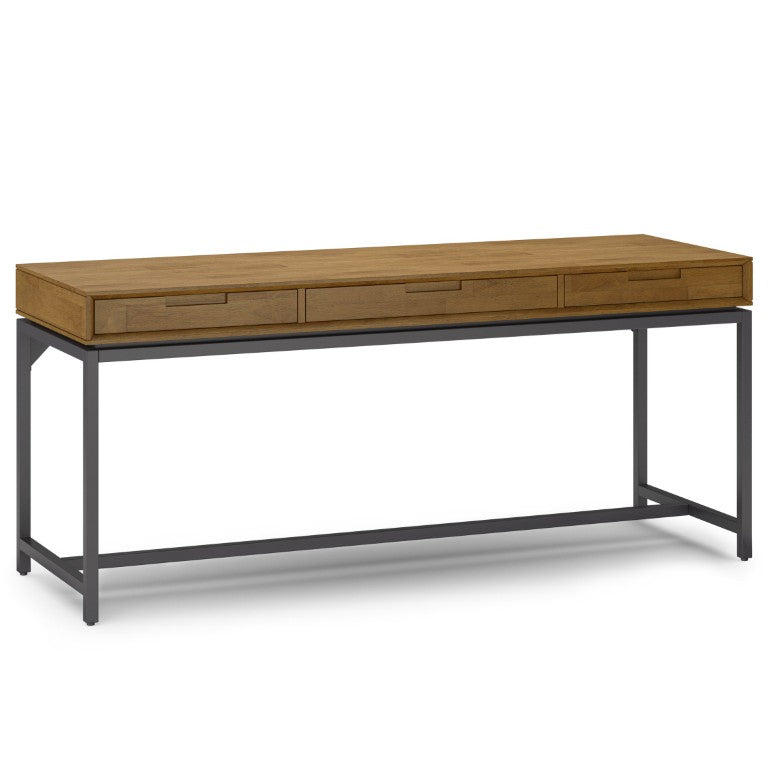English Elm Argyle Solid Wood Executive Desk with Metal Base for a Stylish Home Office B2732P562469