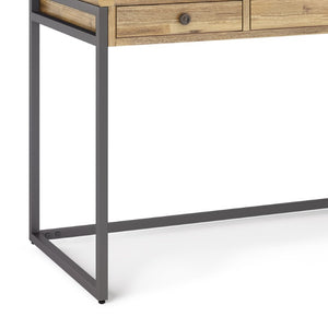 English Elm Dorian Solid Acacia Wood Writing Desk with Matte Black Frame and Keyboard Tray 60 inches B2732P562471