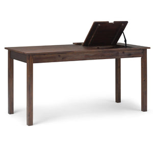 English Elm Mooney Solid Acacia Writing Desk with Side Drawers Mid-Century Home Office Style 26 x 60 x 30 B2732P562473
