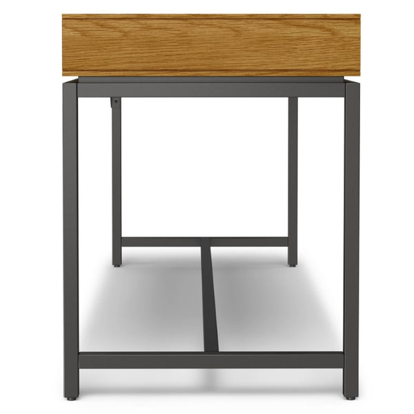 English Elm Argyle Oak Veneer Executive Desk with Angular Steel Base for Modern Home Offices B2732P562474