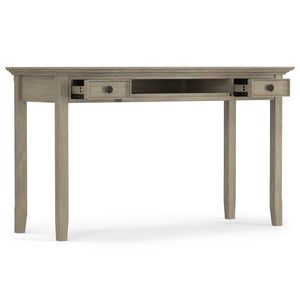 English Elm Washington Solid Wood Writing Desk with Distressed Grey Finish and Bronze Knobs B2732P562475