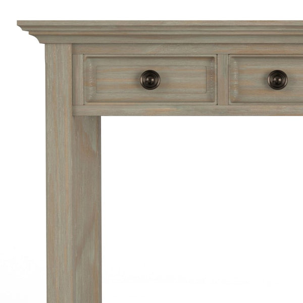 English Elm Washington Solid Wood Writing Desk with Distressed Grey Finish and Bronze Knobs B2732P562475