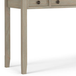 English Elm Washington Solid Wood Writing Desk with Distressed Grey Finish and Bronze Knobs B2732P562475