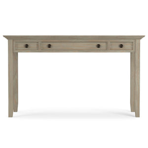 English Elm Washington Solid Wood Writing Desk with Distressed Grey Finish and Bronze Knobs B2732P562475