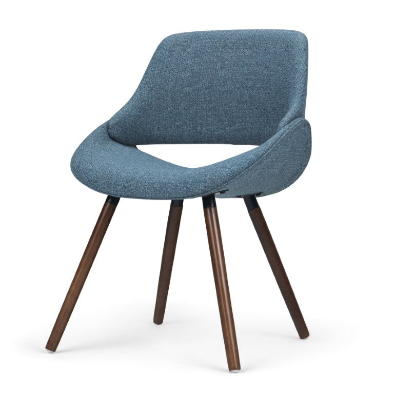 English Elm Halston Bentwood Inspired Woven Fabric Dining Chair with Walnut Legs for Modern Homes B2732P577443