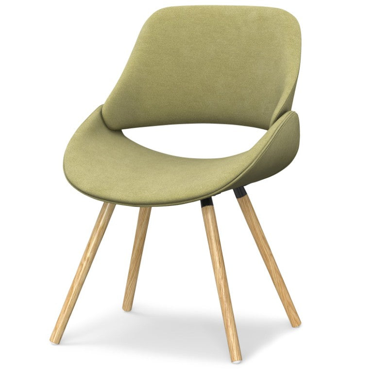 English Elm Halston Bentwood Dining Chair Woven Fabric Seat Curved Back Oak Leg Modern B2732P577448