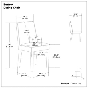 English Elm Mabel Solid Rubberwood Upholstered Dining Chair Set Tailored Farmhouse Style Seating B2732P577451