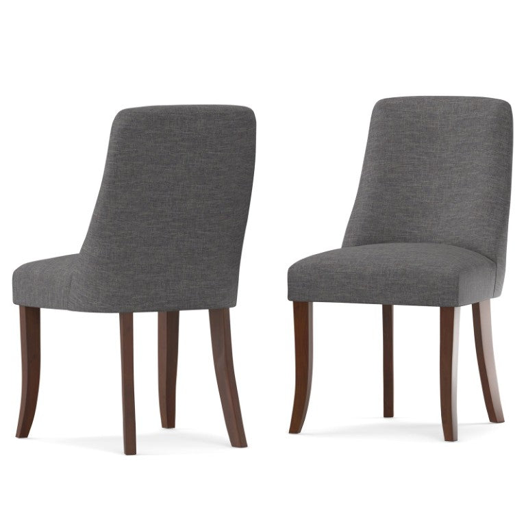 English Elm Victoria Linen Upholstered Dining Chair Set of 2 Solid Wood Frame Contemporary B2732P577459