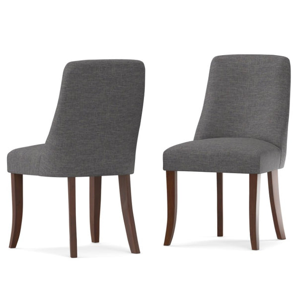 English Elm Victoria Linen Upholstered Dining Chair Set of 2 Solid Wood Frame Contemporary B2732P577459