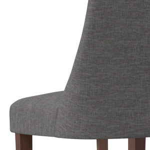 English Elm Victoria Linen Upholstered Dining Chair Set of 2 Solid Wood Frame Contemporary B2732P577459