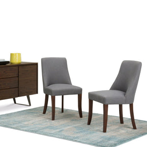 English Elm Victoria Linen Upholstered Dining Chair Set of 2 Solid Wood Frame Contemporary B2732P577459