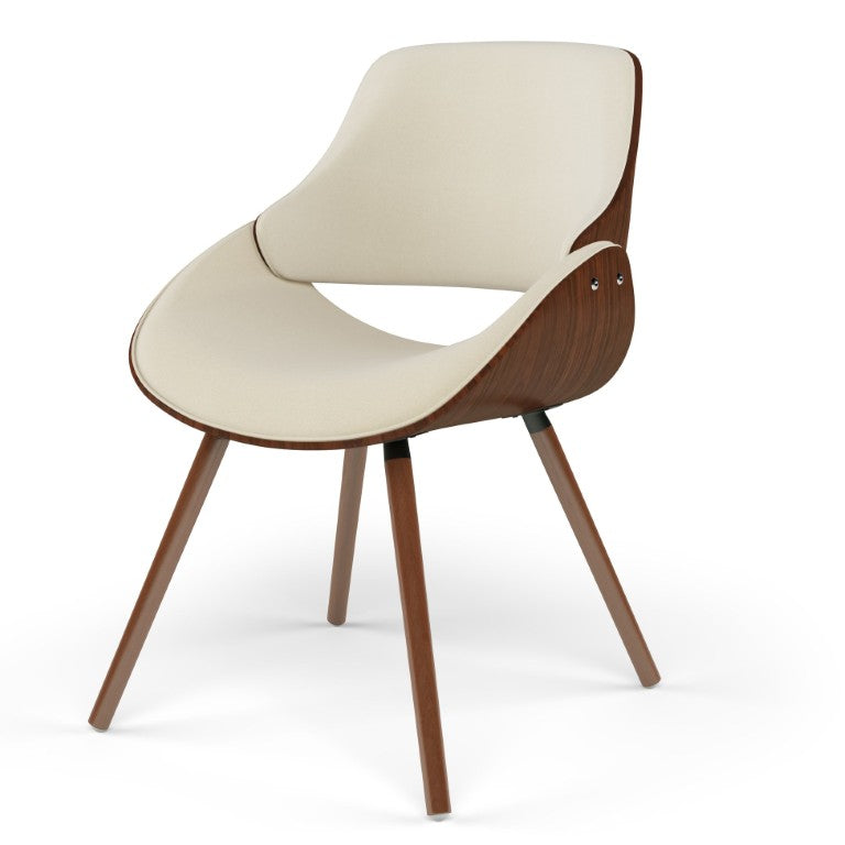 English Elm Halston Bentwood Inspired Dining Chair Walnut Back Linen Upholstery Mid-Century Style B2732P577460