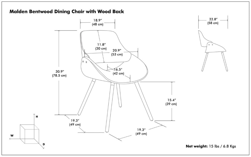 English Elm Halston Bentwood Inspired Dining Chair Walnut Back Linen Upholstery Mid-Century Style B2732P577460