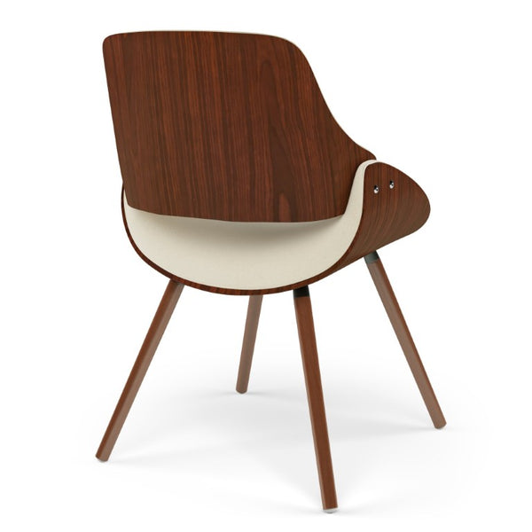 English Elm Halston Bentwood Inspired Dining Chair Walnut Back Linen Upholstery Mid-Century Style B2732P577460