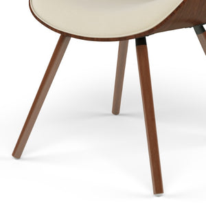English Elm Halston Bentwood Inspired Dining Chair Walnut Back Linen Upholstery Mid-Century Style B2732P577460
