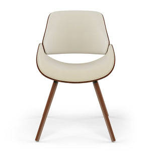 English Elm Halston Bentwood Inspired Dining Chair Walnut Back Linen Upholstery Mid-Century Style B2732P577460