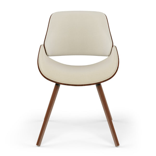 English Elm Halston Bentwood Inspired Dining Chair Walnut Back Linen Upholstery Mid-Century Style B2732P577460