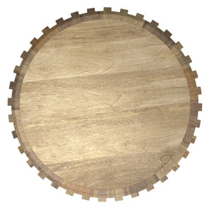 English Elm Jerry Fluted Mango Wood Round Side Table Artisan Grain Natural Finish for Any Room B2732P596381