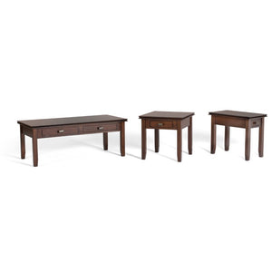 English Elm Holden Solid Wood End Table with Drawer Russet Stain Transitional Living Room Accent B2732P596386