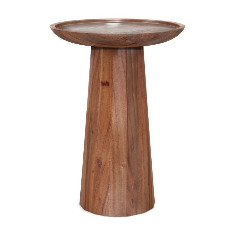 English Elm Bates Solid Mango Wood Round Accent Table Sculptural Organic Form for Any Room Brown B2732P596390
