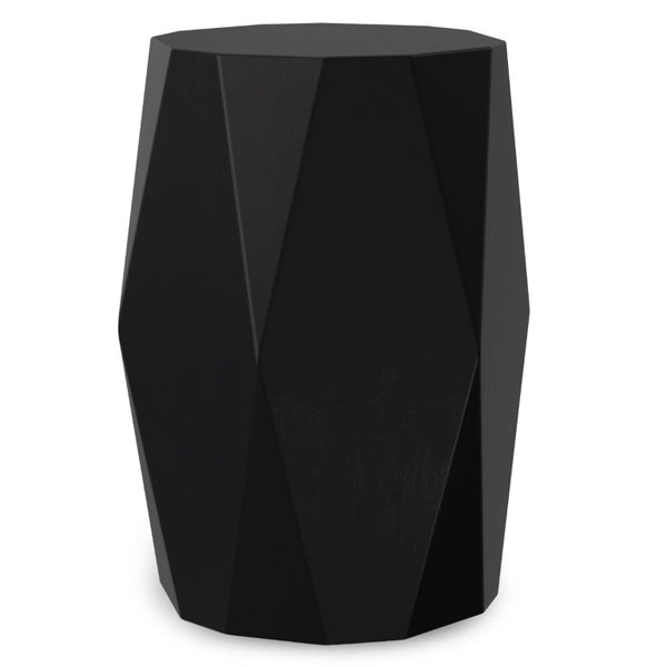 English Elm Cale Solid Mango Wood Sculptural Polygon Side Table with Hand-Applied Black Finish B2732P596394