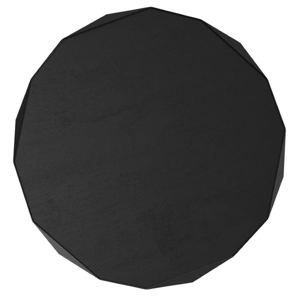 English Elm Cale Solid Mango Wood Sculptural Polygon Side Table with Hand-Applied Black Finish B2732P596394