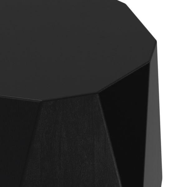English Elm Cale Solid Mango Wood Sculptural Polygon Side Table with Hand-Applied Black Finish B2732P596394