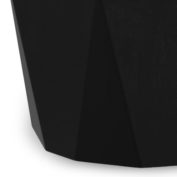 English Elm Cale Solid Mango Wood Sculptural Polygon Side Table with Hand-Applied Black Finish B2732P596394