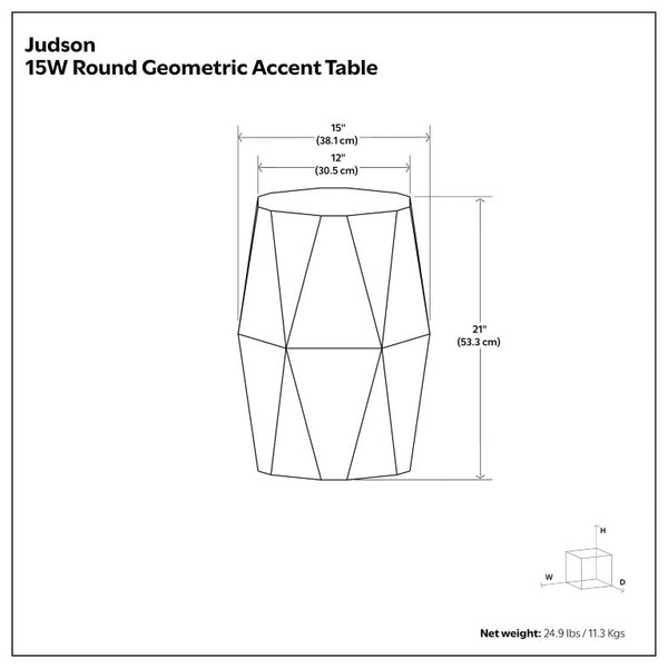 English Elm Cale Solid Mango Wood Sculptural Polygon Side Table with Hand-Applied Black Finish B2732P596394