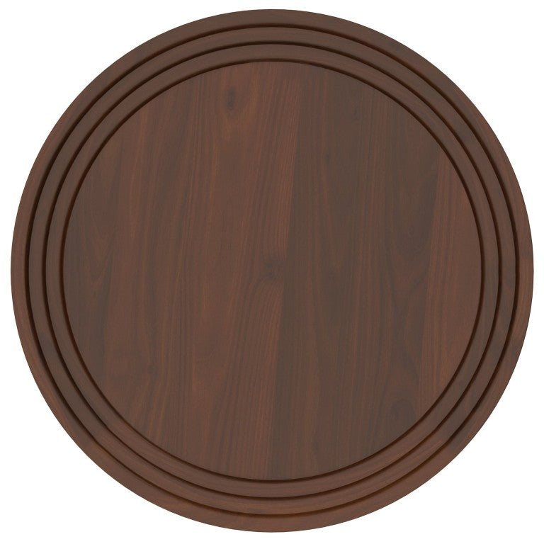 English Elm Alexandra Solid Acacia Round Side Table with Tray Top and Black Metal Legs B2732P596396