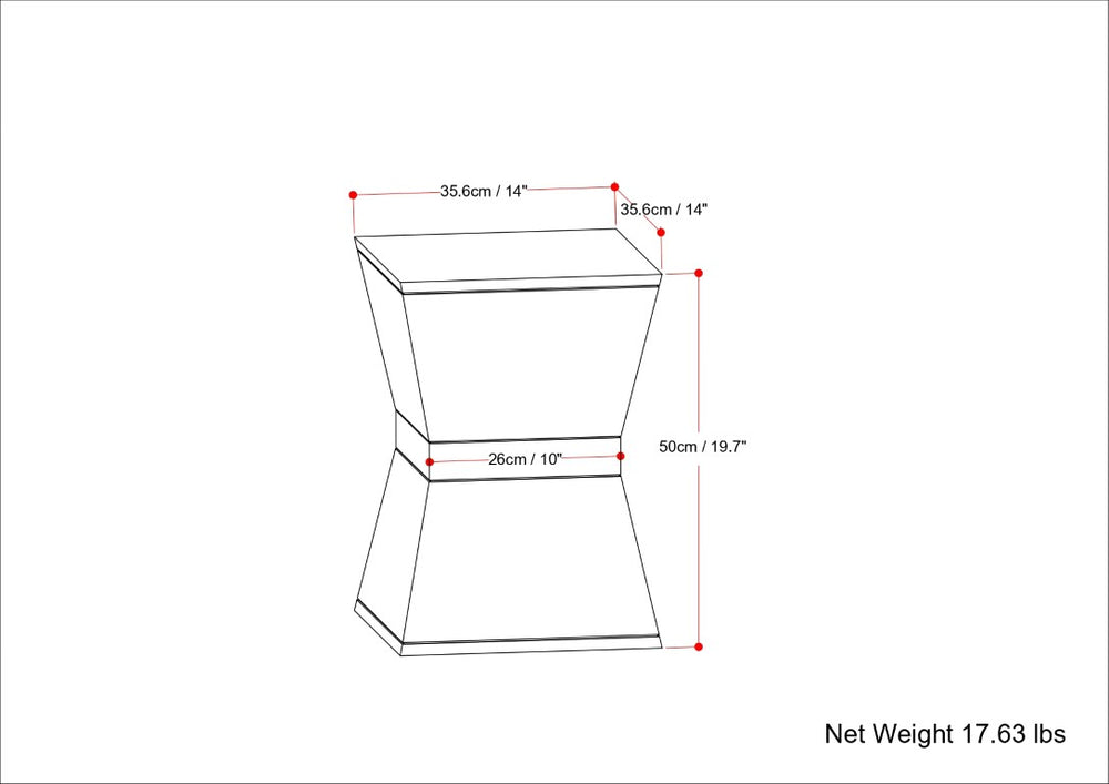 English Elm Gilligan Solid Mango Wood End Table with Geometric Base for Modern Boho Living Rooms B2732P596397