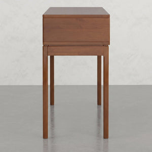 English Elm Alderglen Mid-Century Teak Console Table with Tapered Legs and Three Storage Drawers B2732P605427